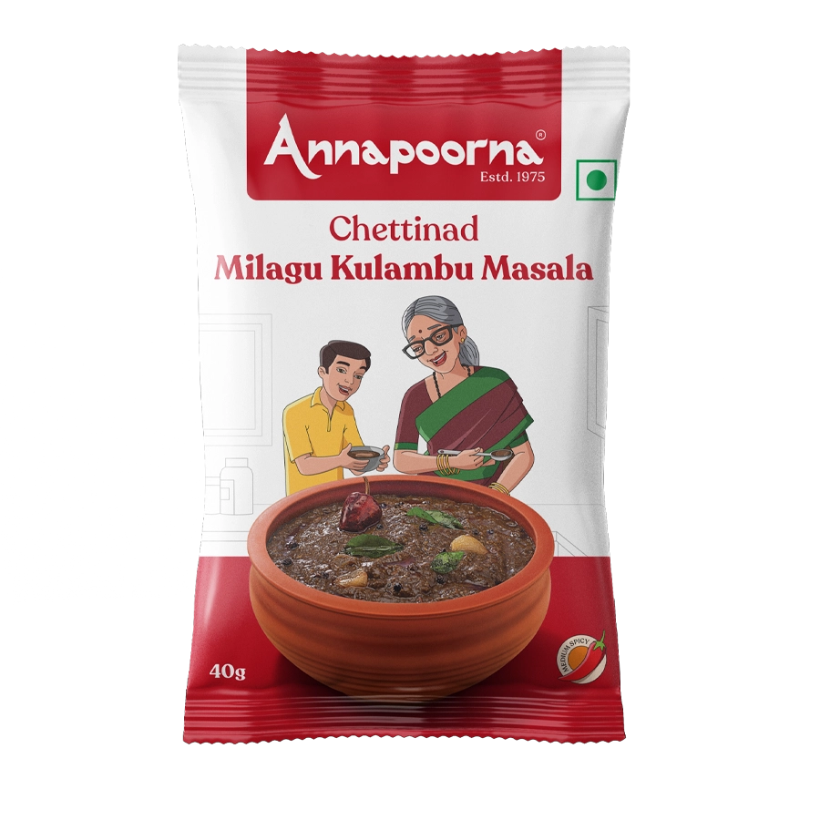 Annapoorna Chettinad Milagu Kulambu Masala 40gms (pack of 4)
